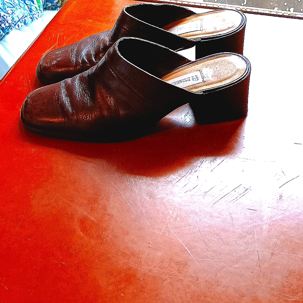 leather size 8 Mules Etienne AUGER